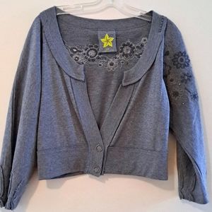 Organic cotton cropped cardigan